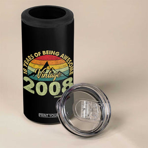 18th Birthday 4 in 1 Can Cooler Tumbler Vintage 2008 Limited Edition 18 Year Old Gift