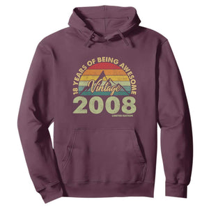 18th Birthday Hoodie Vintage 2008 Limited Edition 18 Year Old Gift