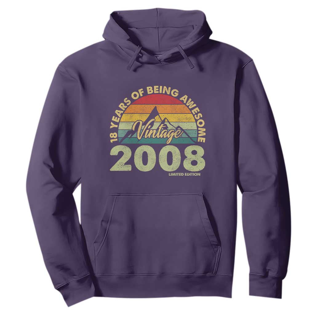 18th Birthday Hoodie Vintage 2008 Limited Edition 18 Year Old Gift