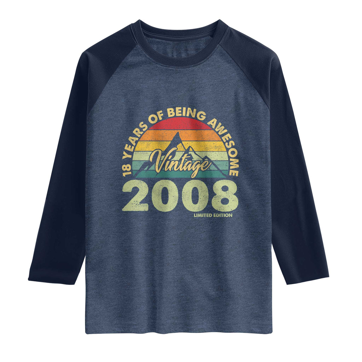 18th Birthday Raglan Shirt Vintage 2008 Limited Edition 18 Year Old Gift
