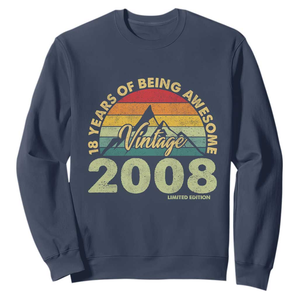 18th Birthday Sweatshirt Vintage 2008 Limited Edition 18 Year Old Gift