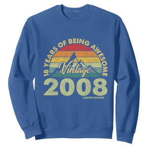 18th Birthday Sweatshirt Vintage 2008 Limited Edition 18 Year Old Gift