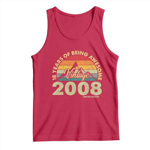 18th Birthday Tank Top Vintage 2008 Limited Edition 18 Year Old Gift