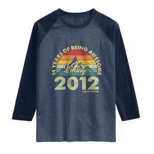 14th Birthday Raglan Shirt Vintage 2012 Limited Edition 14 Year Old Gift