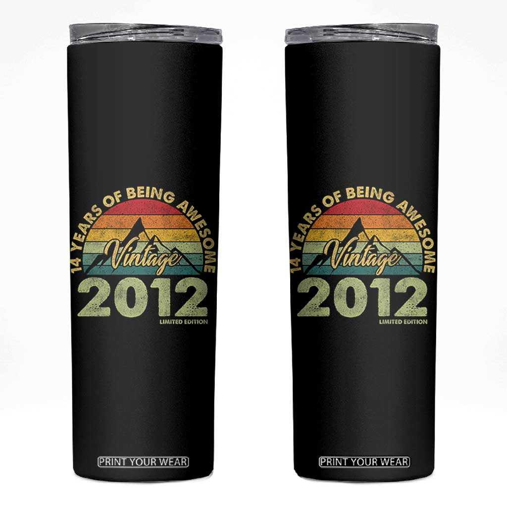 14th Birthday Skinny Tumbler Vintage 2012 Limited Edition 14 Year Old Gift