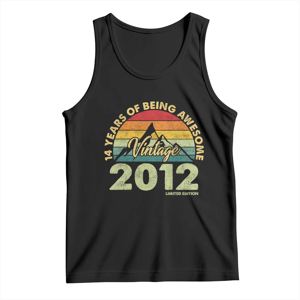 14th Birthday Tank Top Vintage 2012 Limited Edition 14 Year Old Gift TS10 Black Print Your Wear