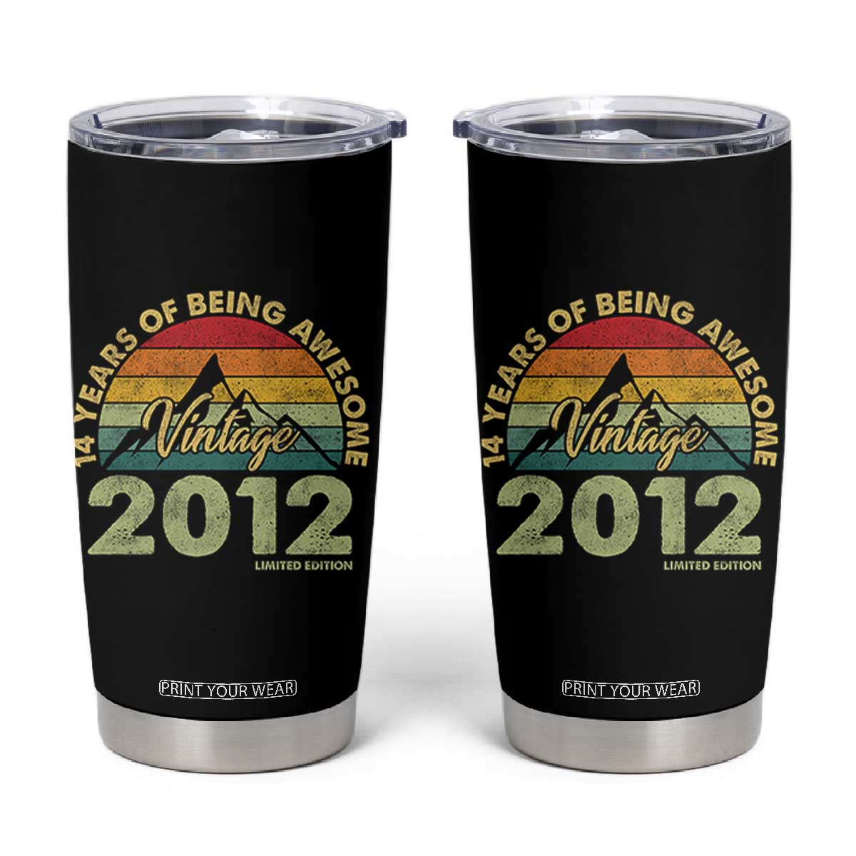 14th Birthday Tumbler Cup Vintage 2012 Limited Edition 14 Year Old Gift
