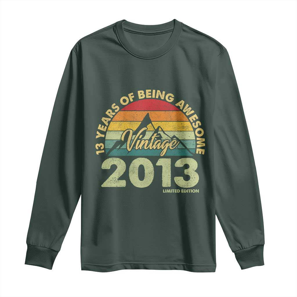 13th Birthday Long Sleeve Shirt Vintage 2013 Limited Edition 13 Year Old Gift