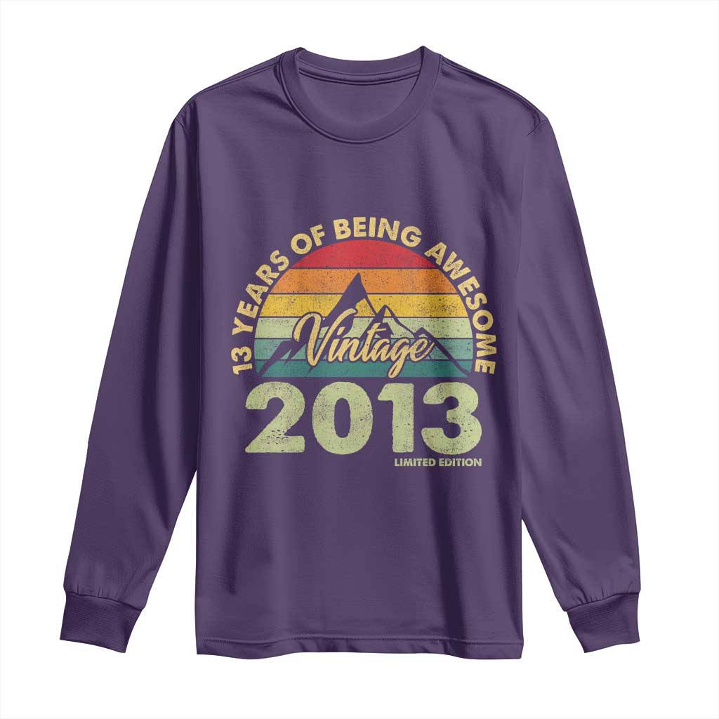 13th Birthday Long Sleeve Shirt Vintage 2013 Limited Edition 13 Year Old Gift