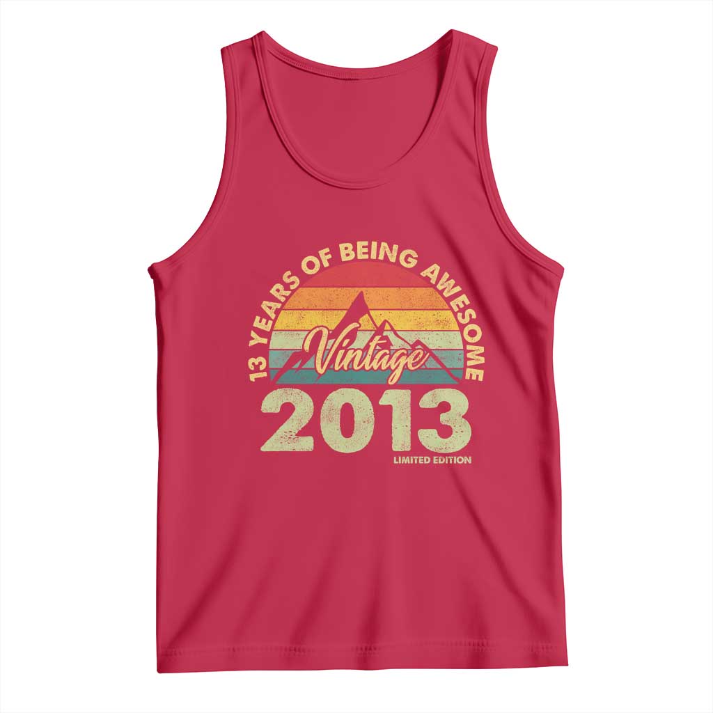 13th Birthday Tank Top Vintage 2013 Limited Edition 13 Year Old Gift