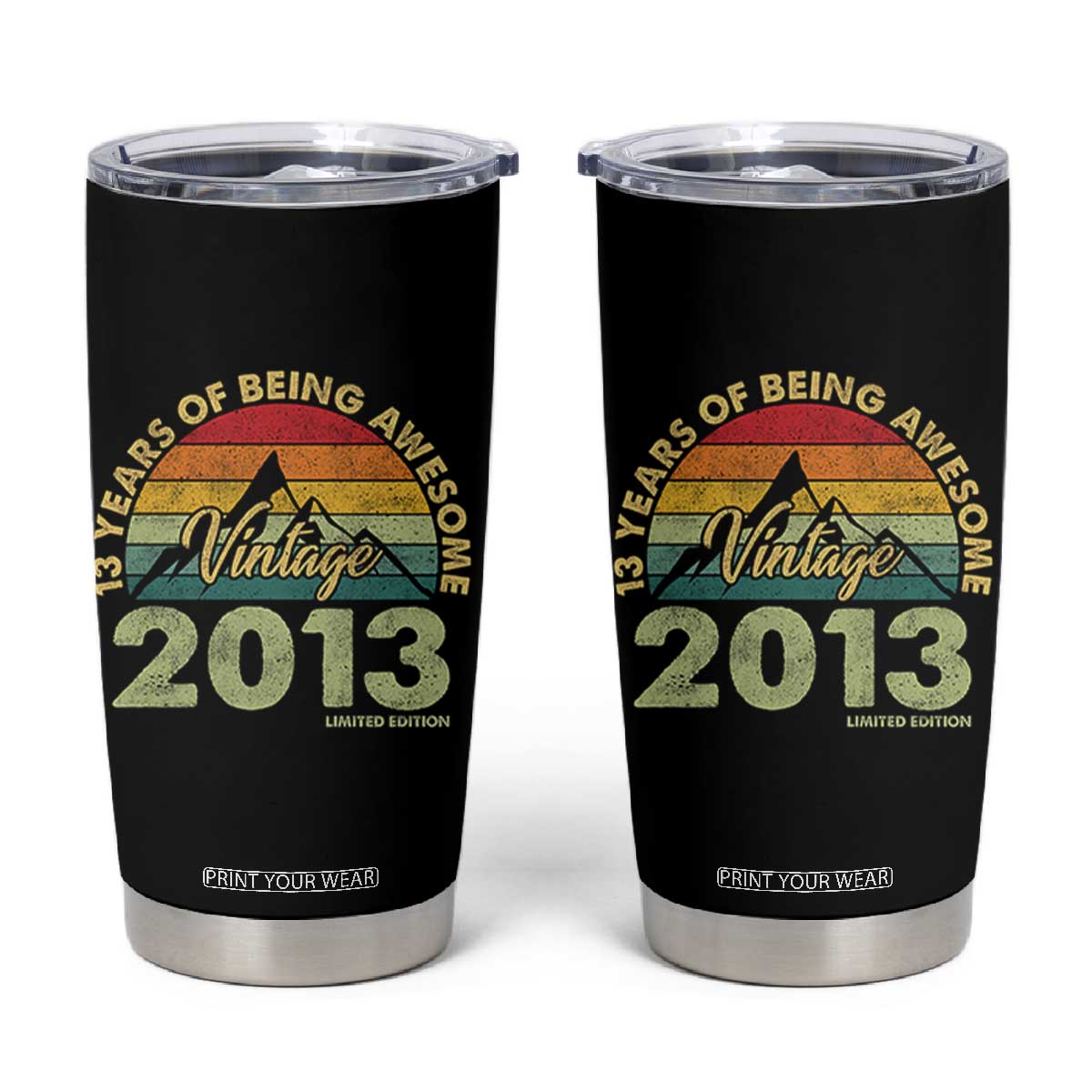 13th Birthday Tumbler Cup Vintage 2013 Limited Edition 13 Year Old Gift