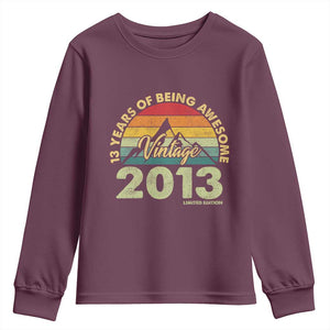 13th Birthday Youth Sweatshirt Vintage 2013 Limited Edition 13 Year Old Gift