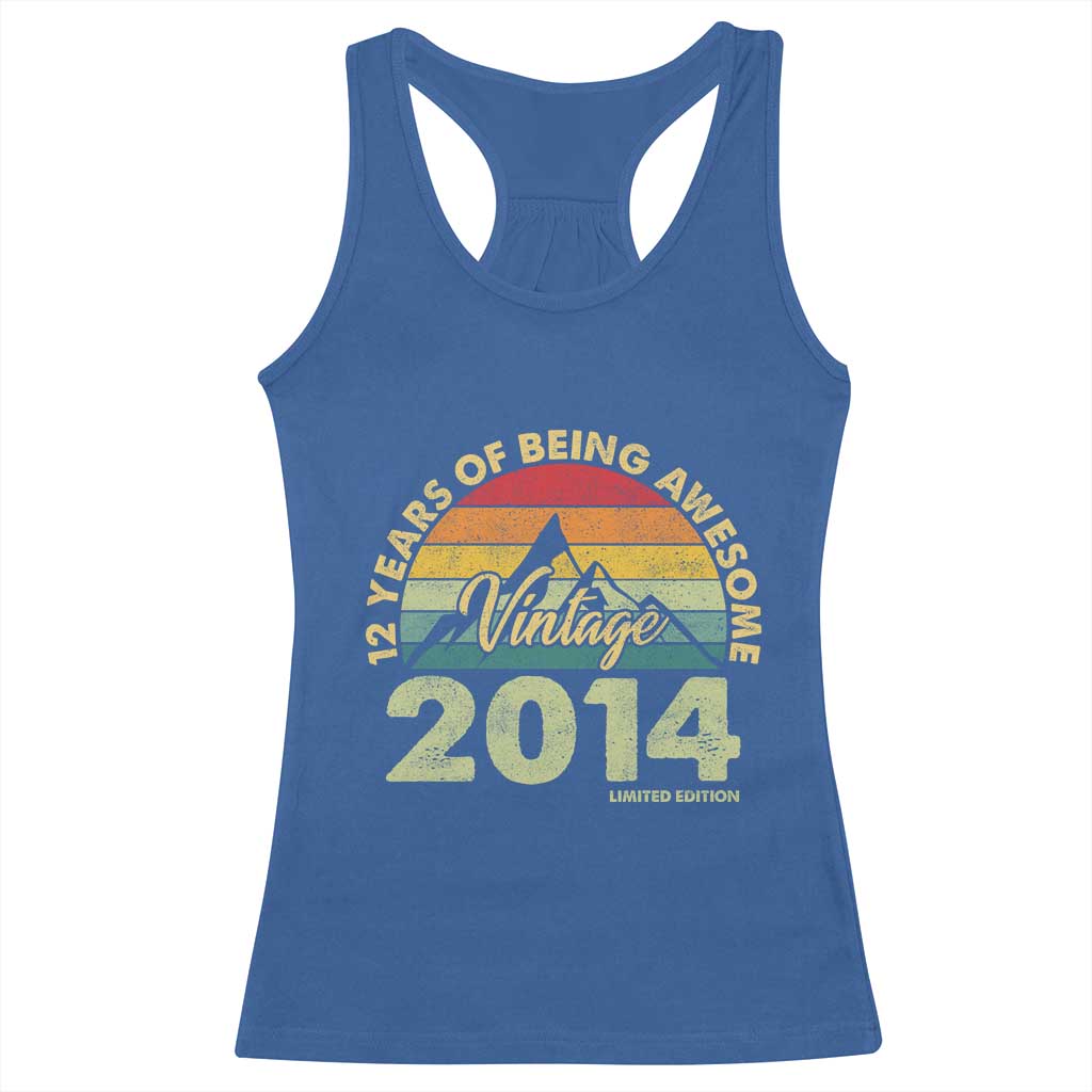 12th Birthday Racerback Tank Top Vintage 2014 Limited Edition 12 Year Old Gift