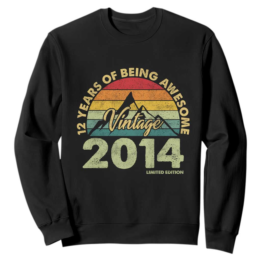 12th Birthday Sweatshirt Vintage 2014 Limited Edition 12 Year Old Gift TS10 Black Print Your Wear