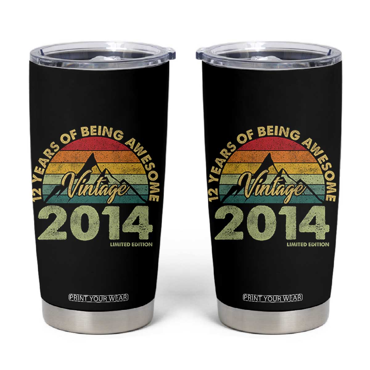 12th Birthday Tumbler Cup Vintage 2014 Limited Edition 12 Year Old Gift