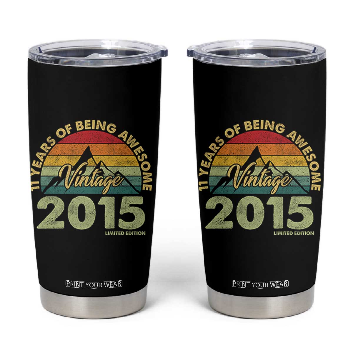 11th Birthday Tumbler Cup Vintage 2015 Limited Edition 11 Year Old Gift