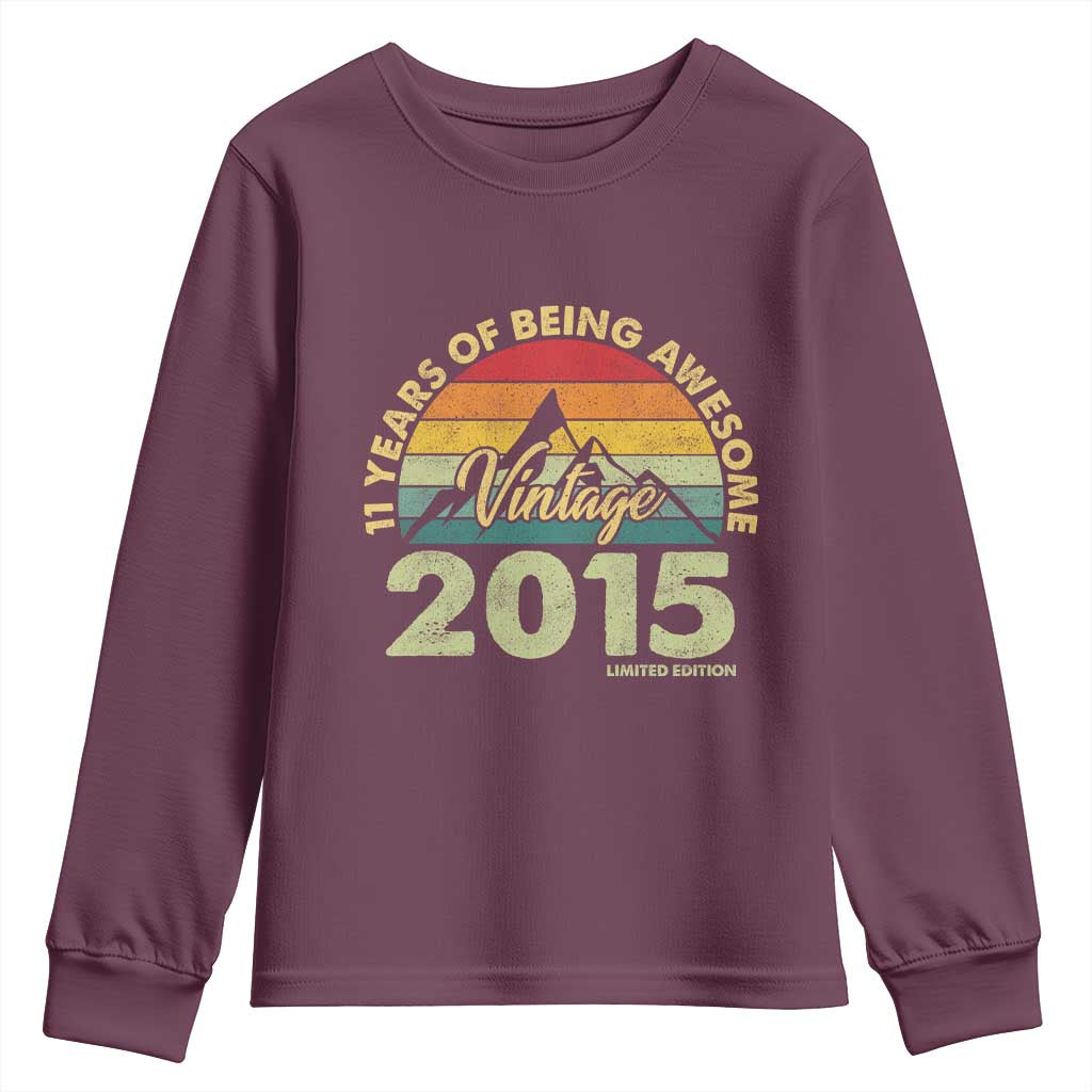 11th Birthday Youth Sweatshirt Vintage 2015 Limited Edition 11 Year Old Gift