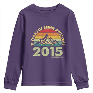 11th Birthday Youth Sweatshirt Vintage 2015 Limited Edition 11 Year Old Gift