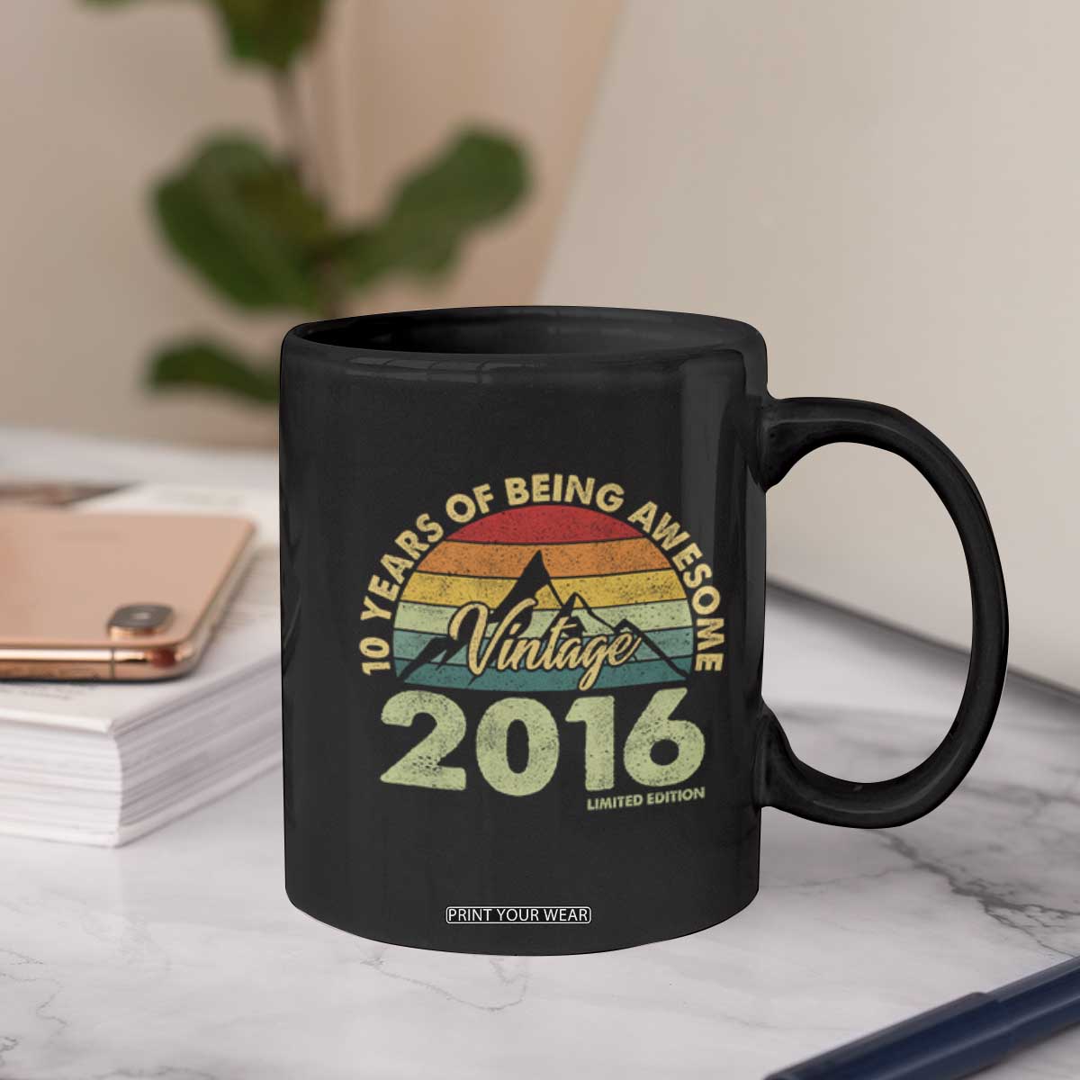 10th Birthday Coffee Mug Vintage 2016 Limited Edition 10 Year Old Bday Gift