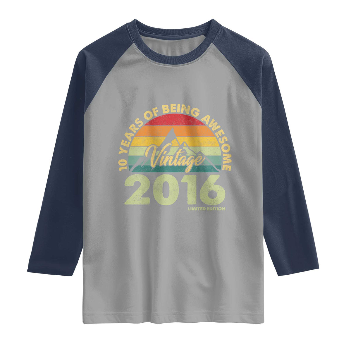 10th Birthday Raglan Shirt Vintage 2016 Limited Edition 10 Year Old Bday Gift