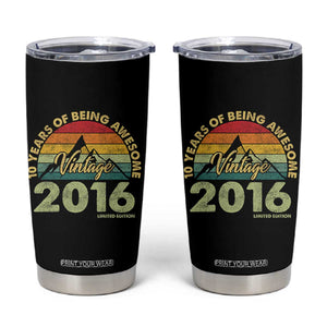 10th Birthday Tumbler Cup Vintage 2016 Limited Edition 10 Year Old Bday Gift
