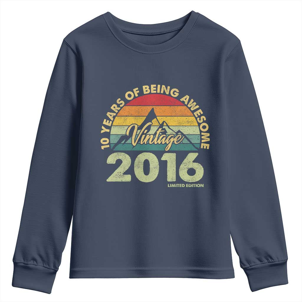 10th Birthday Youth Sweatshirt Vintage 2016 Limited Edition 10 Year Old Bday Gift