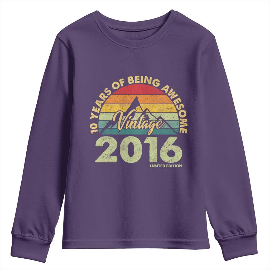 10th Birthday Youth Sweatshirt Vintage 2016 Limited Edition 10 Year Old Bday Gift