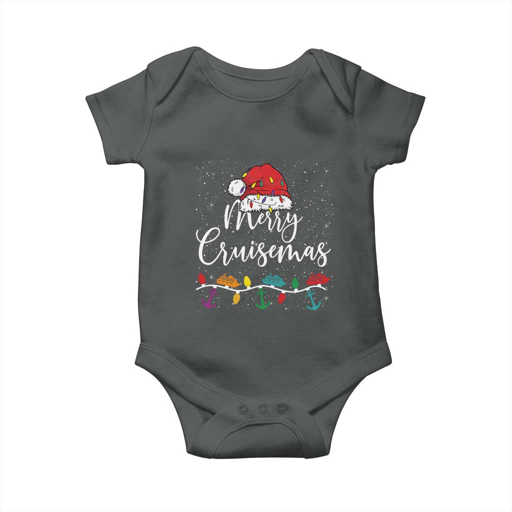Merry Cruisemas Baby Onesie Family Christmas Cruise Holiday Trip TS10 Dark Heather Print Your Wear