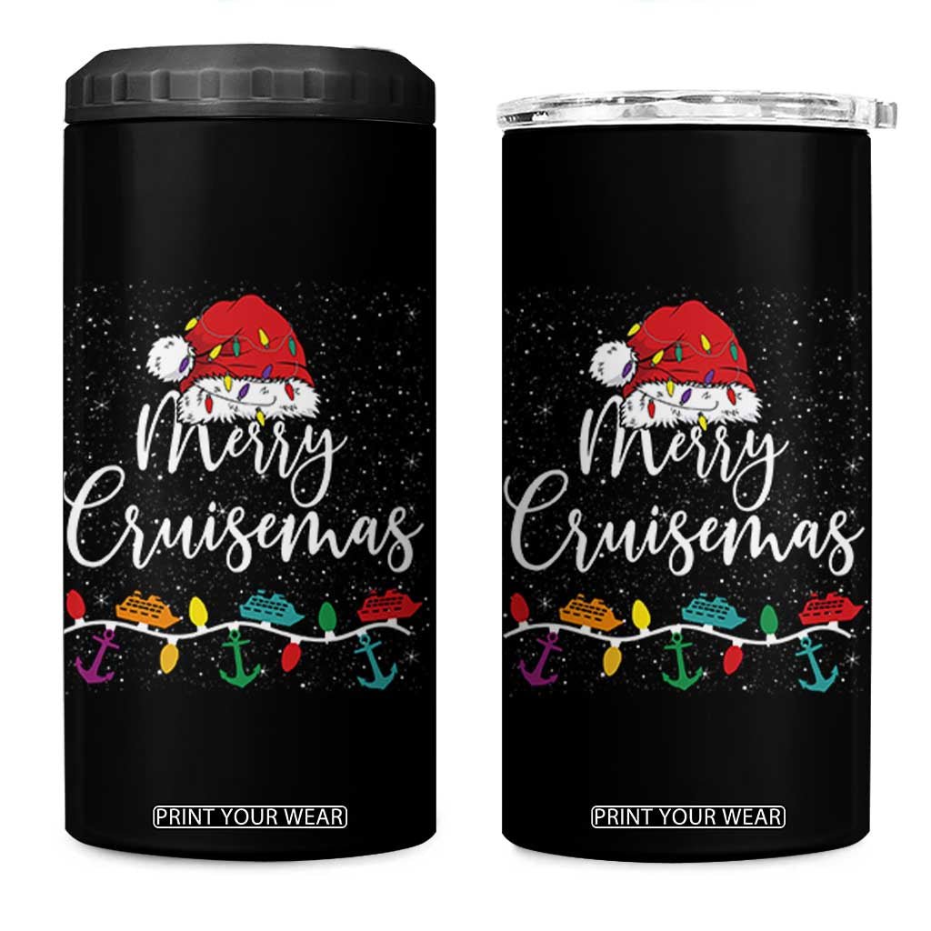 Merry Cruisemas 4 in 1 Can Cooler Tumbler Family Christmas Cruise Holiday Trip TS10 One Size: 16 oz Black Print Your Wear