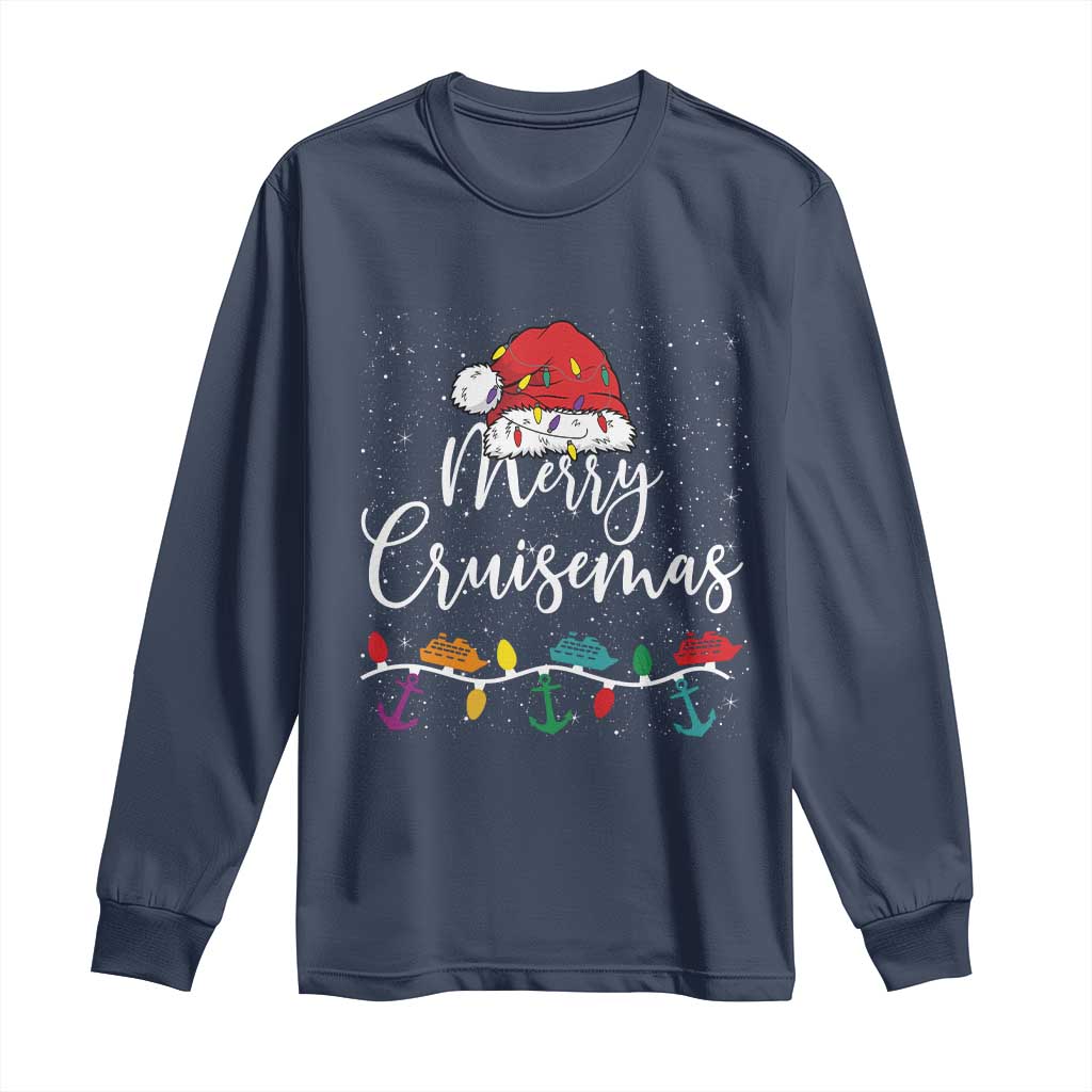 Merry Cruisemas Long Sleeve Shirt Family Christmas Cruise Holiday Trip TS10 Navy Print Your Wear