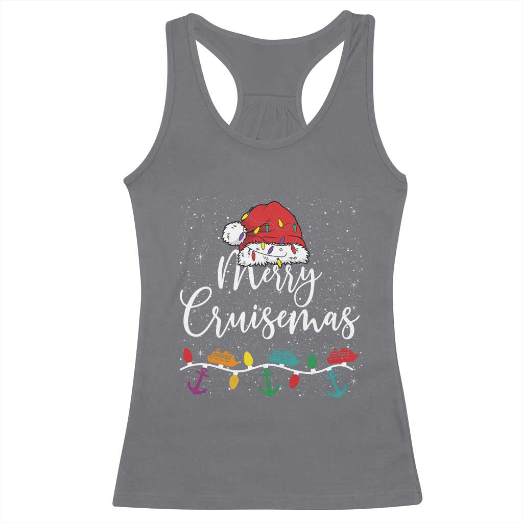 Merry Cruisemas Racerback Tank Top Family Christmas Cruise Holiday Trip TS10 Charcoal Print Your Wear