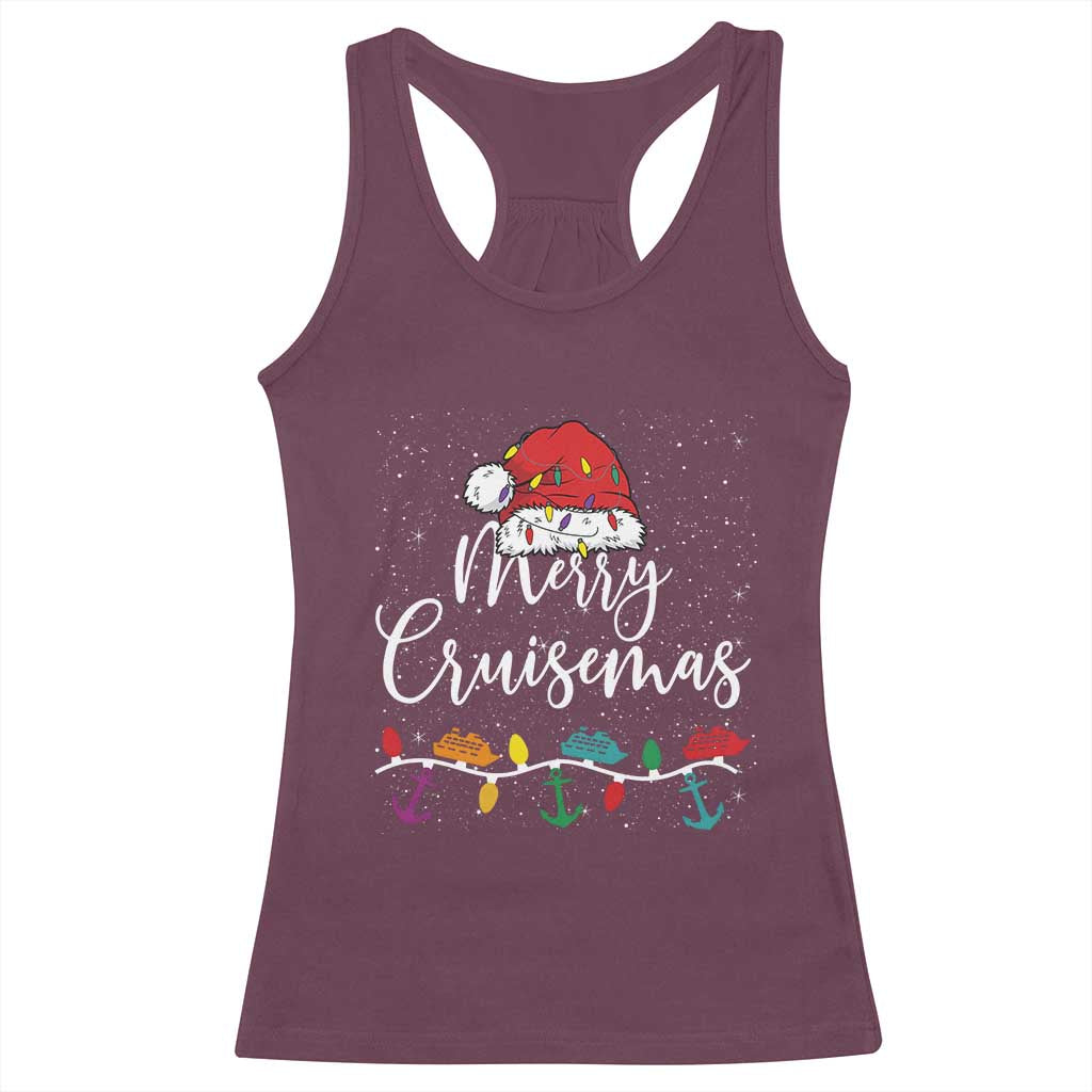 Merry Cruisemas Racerback Tank Top Family Christmas Cruise Holiday Trip TS10 Maroon Print Your Wear