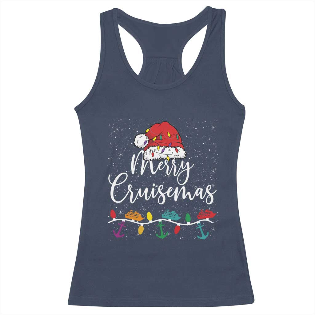 Merry Cruisemas Racerback Tank Top Family Christmas Cruise Holiday Trip TS10 Navy Print Your Wear