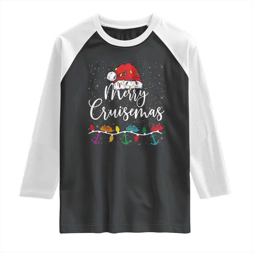 Merry Cruisemas Raglan Shirt Family Christmas Cruise Holiday Trip TS10 Black White Print Your Wear