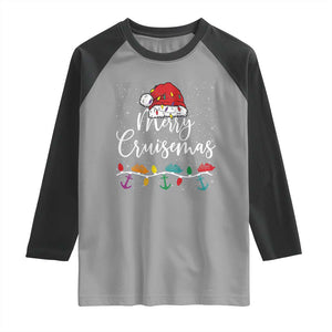 Merry Cruisemas Raglan Shirt Family Christmas Cruise Holiday Trip TS10 Sport Gray Black Print Your Wear