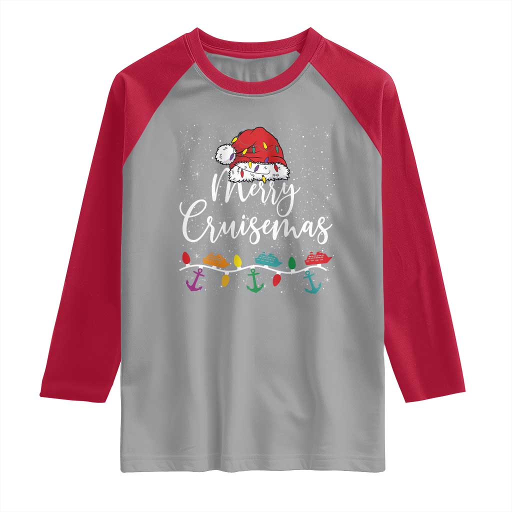 Merry Cruisemas Raglan Shirt Family Christmas Cruise Holiday Trip TS10 Sport Gray Red Print Your Wear