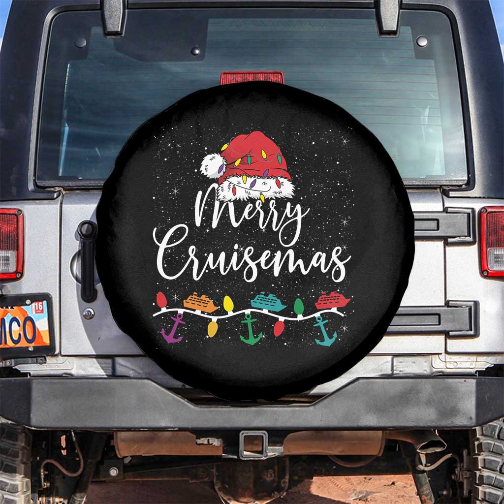 Merry Cruisemas Spare Tire Cover Family Christmas Cruise Holiday Trip TS10 No hole Black Print Your Wear