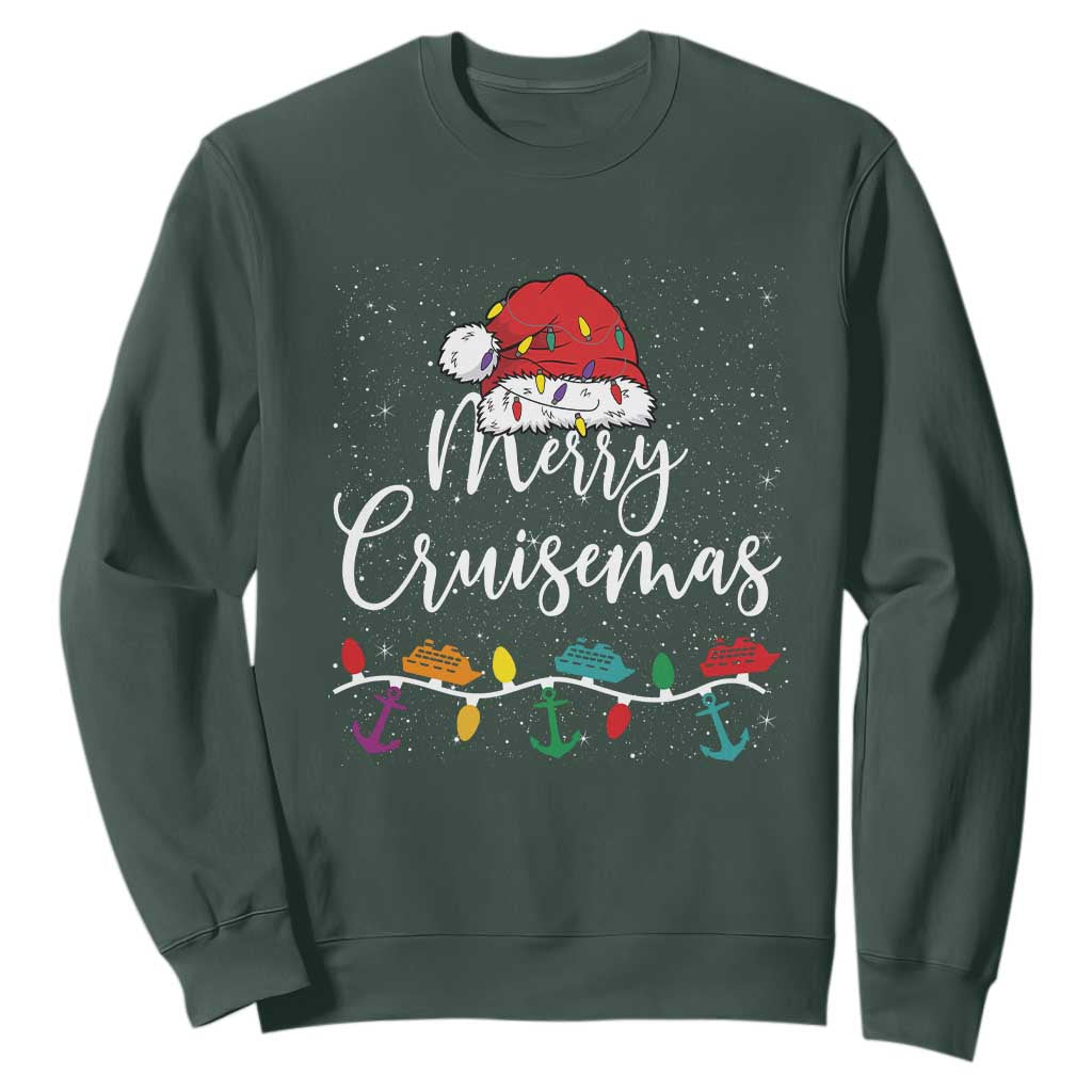 Merry Cruisemas Sweatshirt Family Christmas Cruise Holiday Trip TS10 Dark Forest Green Print Your Wear