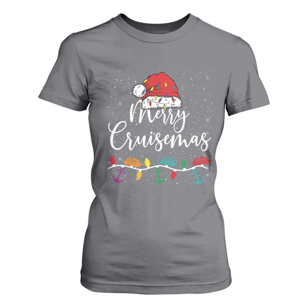 Merry Cruisemas T Shirt For Women Family Christmas Cruise Holiday Trip TS10 Charcoal Print Your Wear