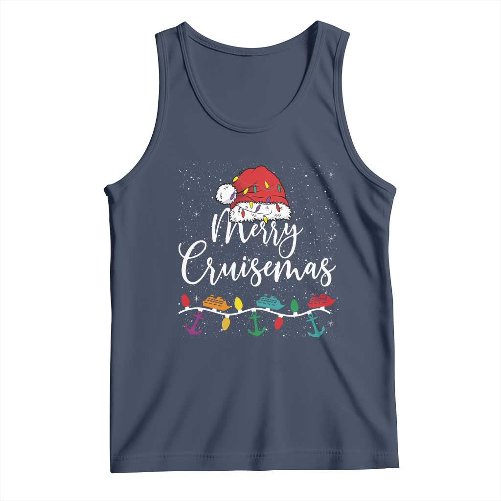 Merry Cruisemas Tank Top Family Christmas Cruise Holiday Trip TS10 Navy Print Your Wear