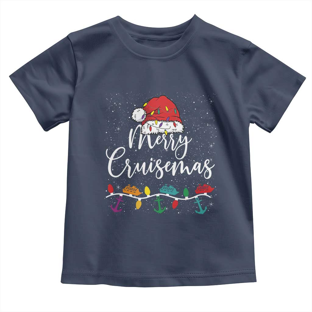 Merry Cruisemas Toddler T Shirt Family Christmas Cruise Holiday Trip TS10 Navy Print Your Wear