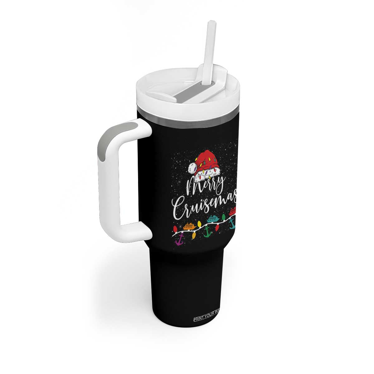 Merry Cruisemas Tumbler With Handle Family Christmas Cruise Holiday Trip TS10 Print Your Wear