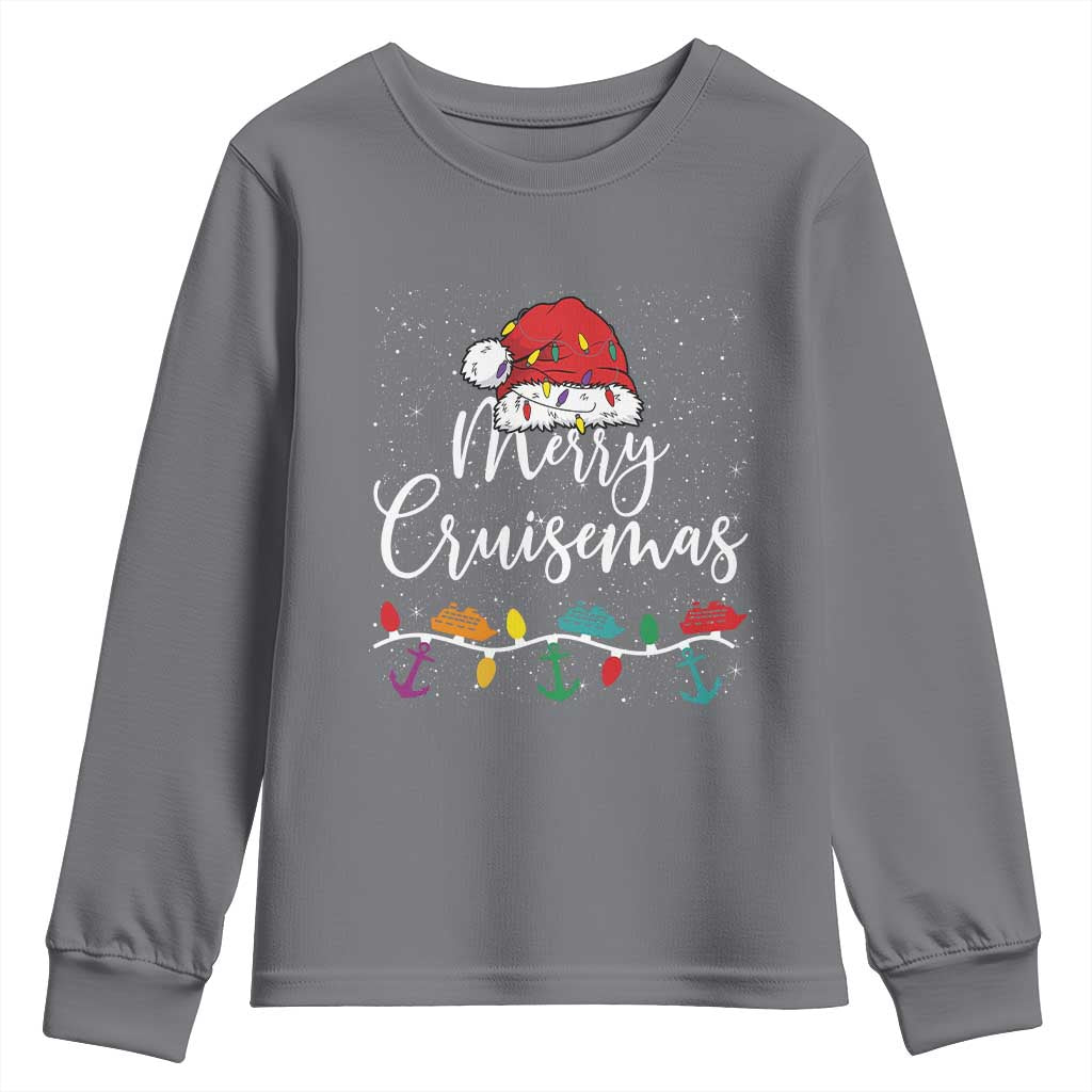 Merry Cruisemas Youth Sweatshirt Family Christmas Cruise Holiday Trip TS10 Charcoal Print Your Wear