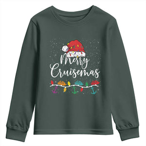 Merry Cruisemas Youth Sweatshirt Family Christmas Cruise Holiday Trip TS10 Dark Forest Green Print Your Wear