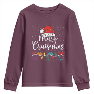 Merry Cruisemas Youth Sweatshirt Family Christmas Cruise Holiday Trip TS10 Maroon Print Your Wear