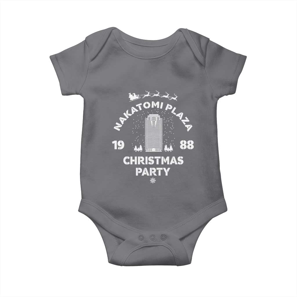 Nakatomi Plaza Christmas Party Baby Onesie Funny 80's Movie Xmas Party TS10 Charcoal Print Your Wear