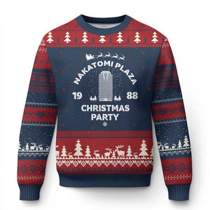 Nakatomi Plaza Xmas Party Ugly Christmas Sweater Funny 80's Movie Xmas Party TS10 Navy Red Print Your Wear
