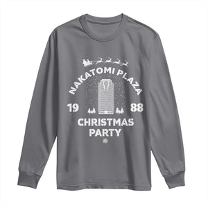 Nakatomi Plaza Christmas Party Long Sleeve Shirt Funny 80's Movie Xmas Party TS10 Charcoal Print Your Wear