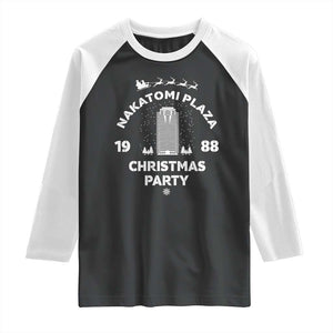 Nakatomi Plaza Christmas Party Raglan Shirt Funny 80's Movie Xmas Party TS10 Black White Print Your Wear