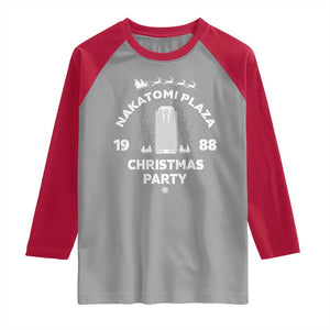 Nakatomi Plaza Christmas Party Raglan Shirt Funny 80's Movie Xmas Party TS10 Sport Gray Red Print Your Wear